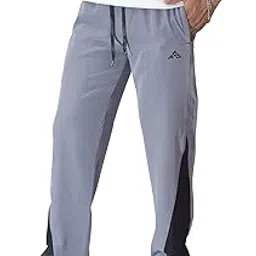 kaifson Men's Stylish Track Pants with Contrast Panel Relaxed Fit Joggers for Casual & Sportswear Lightweight & Comfortable Fabric-picture-11