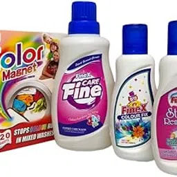 FineX Laundry Kit of Fine Care, Stain remover, Color Fix, Color Catcher Sheets for Dry cleaning clothes at home-picture-14