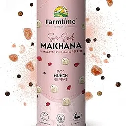 FARMTIME ORGANIC Super Snack Makhana Himalayan Pink Salt & Pepper | Healthy Roasted Foxnuts | Gluten-Free, Zero Cholesterol, Protein-Rich Snack | 80g-image-4