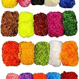 ROYAL VILLA 20 Balls Mercy Plus Crochet Soft Fluffy Fur Yarn, Chunky Polyester Plush Fur Eyelash for Crocheting Knitting Blanket Rug Sweater Scarf Hat Bear Craft- 800 GMS Packet (Each ball weighs 40gms.)-picture-64