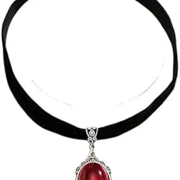 carl vinson Gothic Choker Necklace with Cabochon Pendant Jewelry for Women | Red - 4 * 2.2CM-picture-26