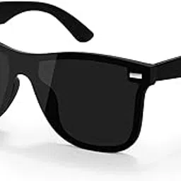 imszz Stylish Men & Women Sports Wayfarer Sunglasses | UV protection & Lightweight | Plastic Full-frame Sunglasses (Black)-picture-53