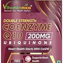 Vitaminnica Coenzyme Q10 200mg Double Strength Ubiquinone | 60 Veg Capsules | Supports Heart Health, Boosts Stamina & Powerful Antioxidant | Highly Absorption Formula-picture-32