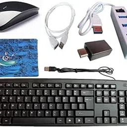 Anjo 6 in 1 Combo of Wired Keyboard, Wireless Mouse, Mouse Pad, Type-A USB Hub with Switch, OTG C to A Type, USB Extension Cable Male to Female Type A 1.5m-picture-33