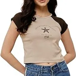nümae Women's 100% Cotton Raglan Sleeve Crop Top-picture-51