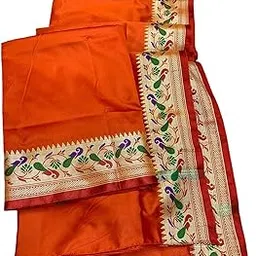 rameshwaram fabrics Silk Dhoti for men, Paithani Border Unstitched Dhoti Set, Suitable for Tample, Festival, Marriage-picture-56