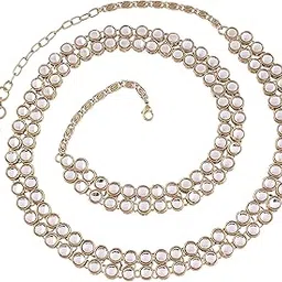i jewels Silver & Gold Plated Ethnic Kundan Studded Kamarband/Waist Belly Chain for Women (B016-1)-picture-47