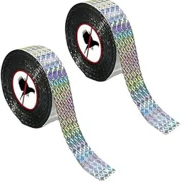 NAYOPI Bird Repellent Scare Ribbon Tape,2 Rolls Bird Deterrent Reflective Scare Tape,Bird Scare Repellent Flash Tape,Bird Deterrent Repellent Double Sided Holographic Flash Laser Reflective Scare Tap-image-8