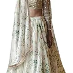 zeel clothing Women's Organza Floral Semi-stitched Lehenga Choli (7027-Floral-Lehenga-Wedding_New)-picture-17