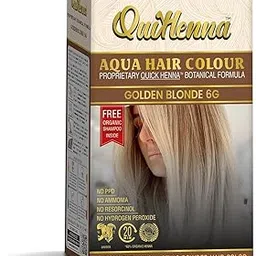 byPureNaturals QuikHenna Aqua Powder Hair Colour 6G Golden Blonde 110gm | PPD & Ammonia Free Beard Colour for Men | Natural Hair Colour for Women & Men-picture-24