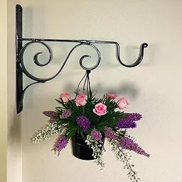 Think N Crafts India Outdoor Hanging Hooks for Plants (Black) – Heavy Duty Decorative Iron Wall Hooks for Balcony, Garden & Home Décor | Weather-Resistant Plant Hangers (Set of 2)-image-58