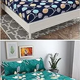 VAS COLLECTIONS Prime Collection Combo Pack of 2 Double Bedsheet with 4 Pillow Covers | 180 TC Soft Brushed Cotton-Blend -Long Lasting & Wrinkle Free for 7.5X7 Ft Set of 6 Peice (Light Pink & Black)-picture-22