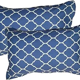 Trance Home Linen 200 Tc 100% Cotton Floral Printed Pillow Covers | Pillow Cases | Set of 2 Piece Pillow Covers Only |Large Size (20 X 30 Inch, Dori Blue) image 1