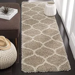 STONEMUNK® Super Soft Fluffy Carpet for Bedroom, Modern Shaggy Carpet Fuzzy Kids Rug for Living Room, Plush Indoor Nursery Home Decor Rug, Large Area - (Beige - Mandir, 1.5x4 Feet)-image-9