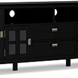 Bablon Teak Wood 72-Inch Wide TV Media Stand, Transitional Solid Wood Entertainment Console with Adjustable Shelves & Cable Management – Fits TVs up to 80 Inches (Black)-picture-15