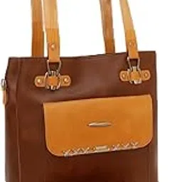 Professional Women's Tote Handbag, Brown Vegan Leather,Multiple Compartments, Large Office Handbag with Shoulder Straps-picture-14