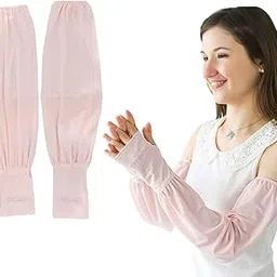 MOMISY UV Sun Protection Arm Sleeves for Women, Loose-Fit Cooling Cover, 1 Pair-picture-11