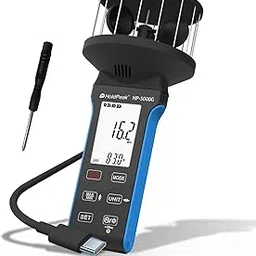 Digital Cup Anemometer, CFM Air Flow Meter Handheld Wind Speed Meter with Touch Button, Type-C Charging, HAVC Anemometer Waterproof for Measuring Max/Min Wind Speed, Wind Volume, Temperature, HP-5000G-picture-47