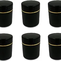 Hunky Dory 12pcs 100ml PET Jar Unbreakable Plastic Black Round Gold Ring Cosmetics Shan Container With Lid for Creams,Lip Balm, Body Butter, Essential oil, Costemic, Makeup Use (Pack of 12)-picture-43