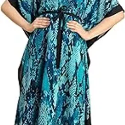 moomaya Kimono Sleeves V Neck Rayon Kaftan - Women's Stylish Printed Kaftan-picture-14