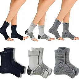 Ecosync Open Toe Bamboo Cotton Neuropathy Compression Socks (Combo Pack of 3) – Black + Classic Trio + Speckled Grey, Breathable, Moisture-Wicking, Diabetic & Pain Relief, Eco-Friendly, Unisex-image-42