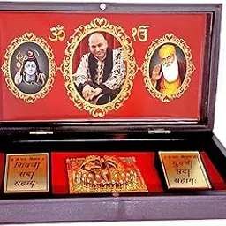 MAPLE Guru Ji Charan Paduka |Guruji Swaroop for Mandir | Wooden Gold Plated | Guru Ji Devotional Charan Paduka | Guru Ji Prayer Box With Mahadev And Waheguru | Divine Fragrance (Large Size)-picture-44