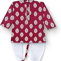 mustmom Baby Ethnic Wear Festival Organic Cotton Soft and comfortable Dhoti Kurta Set Saraswati Puja Dress Panjabi for Kids Boy Girls-picture-31