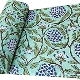 Kalap Floral Printed Cotton Cloth Materiel Indian Cotton Hand Block Print Fabric Running Jaipuri Hand Block Printed Women Dress Material Kurtis Natural 43" Inches (2.5 Meter)-image-55