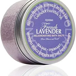 NYASSA French Lavender Bath Salt 220g | Lavender Essential Oil, Sea Salt & Epsom Salt for Relaxation, Muscle Pain Relief & Skin Detox | 100% Vegan, Paraben-Free, No SLS/SLES-image-71