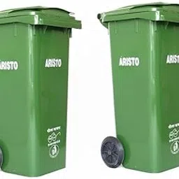 ARISTO Wheel Garbage Dustbin 120 LTR Set of 2 - Green/Green-picture-19