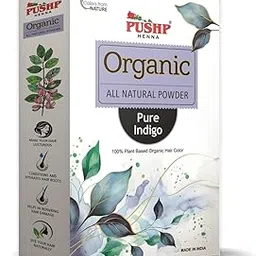 Pushp Henna Indigo Powder | Natural Indigo Leaf Powder for Men and Women | Organic Pure Natural Hair Colour-picture-55