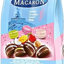 Tayas Macaron Biscuits Milky Cacao With Hazelnut, Strawberry, Mango, Coconut Flavoured Cream Filling 500g Individually Wrapped Biscuits-picture-36