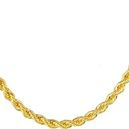 memoir 24 KT Gold Plated 22inch/5mm thick/ 25gms long Rope design Chain for Men and Women-picture-47