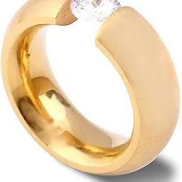 ruvee Matt Finish Heavy Metal from Thor's Hammer Earthen Metal Alloy Ring for Men & Women (Gold Plated)-picture-31