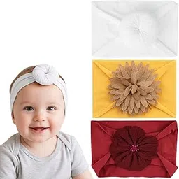 redchimes 3Pcs Baby Headbands Soft Cotton Blend, Stretchy Elastic Headband with Assorted Patterns for Newborns, Infants & Toddlers Stylish Everyday Wear Hair Accessories-picture-14