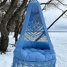 Hanging Cotton Macrame Hammock Chair, Macrame Swing Chair, Festival Decor, Gift, Hanging Jhulla-picture-17