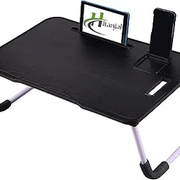 Study Table Bed Table/Laptop Table/Foldable and Portable Wooden/Writing Desk for Home(SQ Black)-image-35