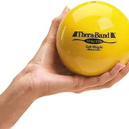 Thera-Band Soft Weight, 4.5" Diameter Hand Held Ball Shaped Isotonic Weight for Strength Training and Rehab Exercises,1.0kg,Yellow-picture-22