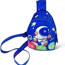 glitreeprops Space Adventure Kids Sling Bag, Astronaut Design Crossbody Pack, Navy Blue with Stars, Zippered Storage for School Travel, Adjustable Strap-picture-45