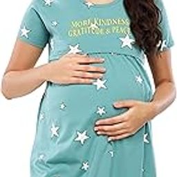 ZEYO Women's Cotton Night Dress Floral Printed Maternity & Feeding Short Nighty Night Gown 5631-picture-41