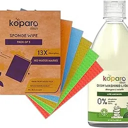 Koparo Clean Natural Sponge Wipe & Dishwash Liquid with Lime and Basil Fragrance Combo | Eco-Friendly-picture-52