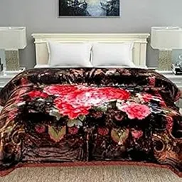 OMAJA HOME Floral Printed Ultra Soft Mink Double-ply Blanket Single Bed for Heavy Winters (Colour and Design May be Vary)-image-13
