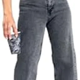 lurbex Women's High Rise Wide Leg Jeans | Non-Stretchable Denim | Trendy & Comfortable Casual Wear | Stylish & Durable Ladies' Denim Pants-picture-45