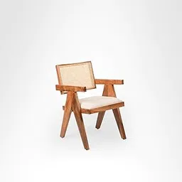 Dews Furniture Solid Sheesham Wooden Rattan Arm Chair | Study Chair | Accent Chair for Living Room, Bedroom, Hotel & Home, Teak Finish, (45D x 45W x 90H Centimeters)-picture-31