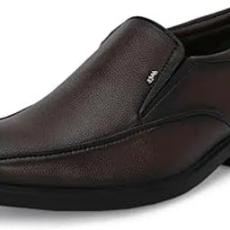 hitz Men's Brown Leather Formal Slip On Shoes-picture-56