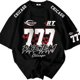 sxv style Chicago777 Racing Team Speed ’ Printed Cool Aesthetic Oversized Baggy T-Shirt-picture-36