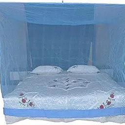 Shahji Creation Nylon HDPE King Size Bed 6X7 Feet Mosquito Net Blue Color-picture-16