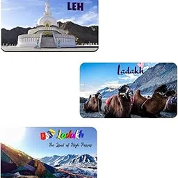 AVI Rubber Rectangular Fridge Magnet Multicolor India Ladakh Leh Travel Souvenir Design Pack of 3 C3RFM00124-picture-28