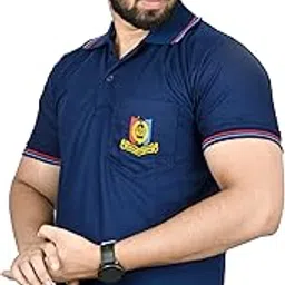 National Cadet Corps Polo T-Shirt, Half Sleeve, Tricolour Trim, Cotton Blend, Unisex-picture-17