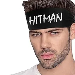 Zambyfashion Unisex Black Hitman Headband - One Size Fits Most - Sweat-Wicking Polyester Blend - Young Men, Athletes, Rebellious-picture-17
